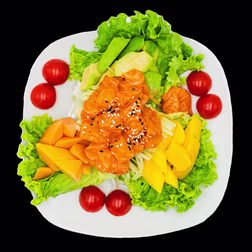 Lachstatar Salat (scharf)