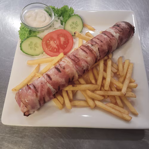 Svinjski uvijac / Schweinsrückenfilet gefüllt mit spackmantel