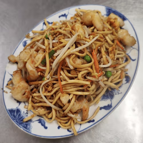 Gebratene Nudeln mit Garnelen