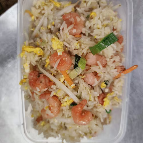 Gebratener Reis mit Shrimps