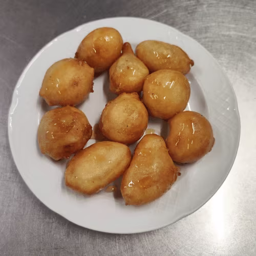 3 Sorten gebackenes Obst mit Honig