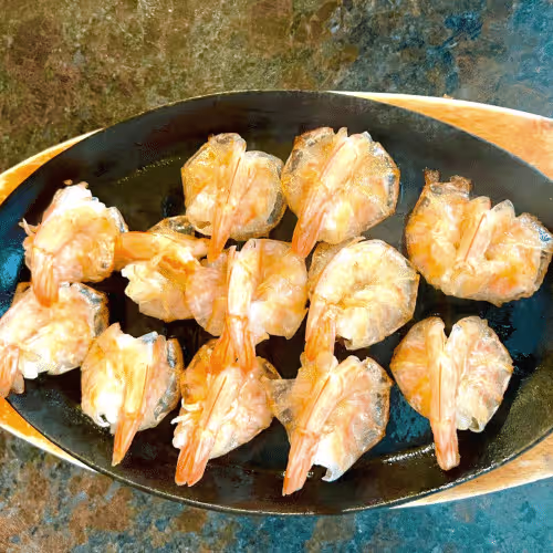 Teppanyaki Garnelen mit knoblauchsauce