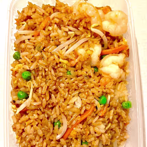 Gebratener Reis mit Shrimps
