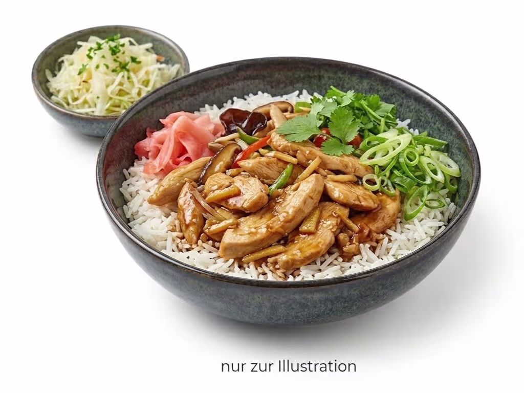 Reisschale mit Huhn & Ingwer