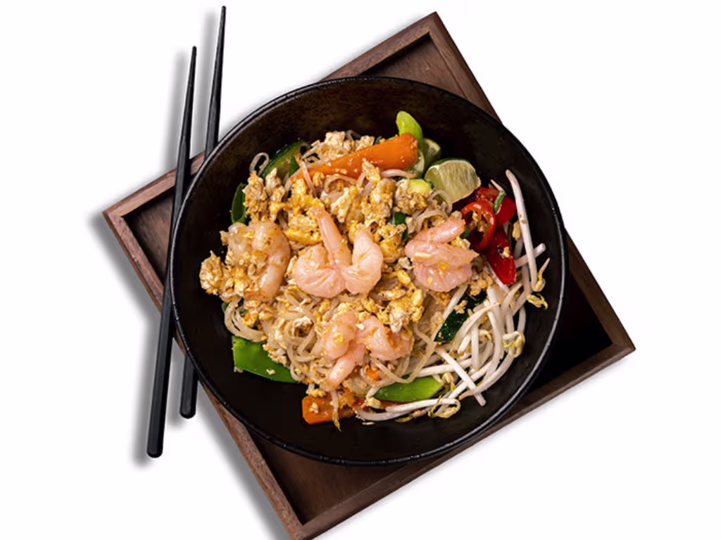 Pad Thai mit Garnelen