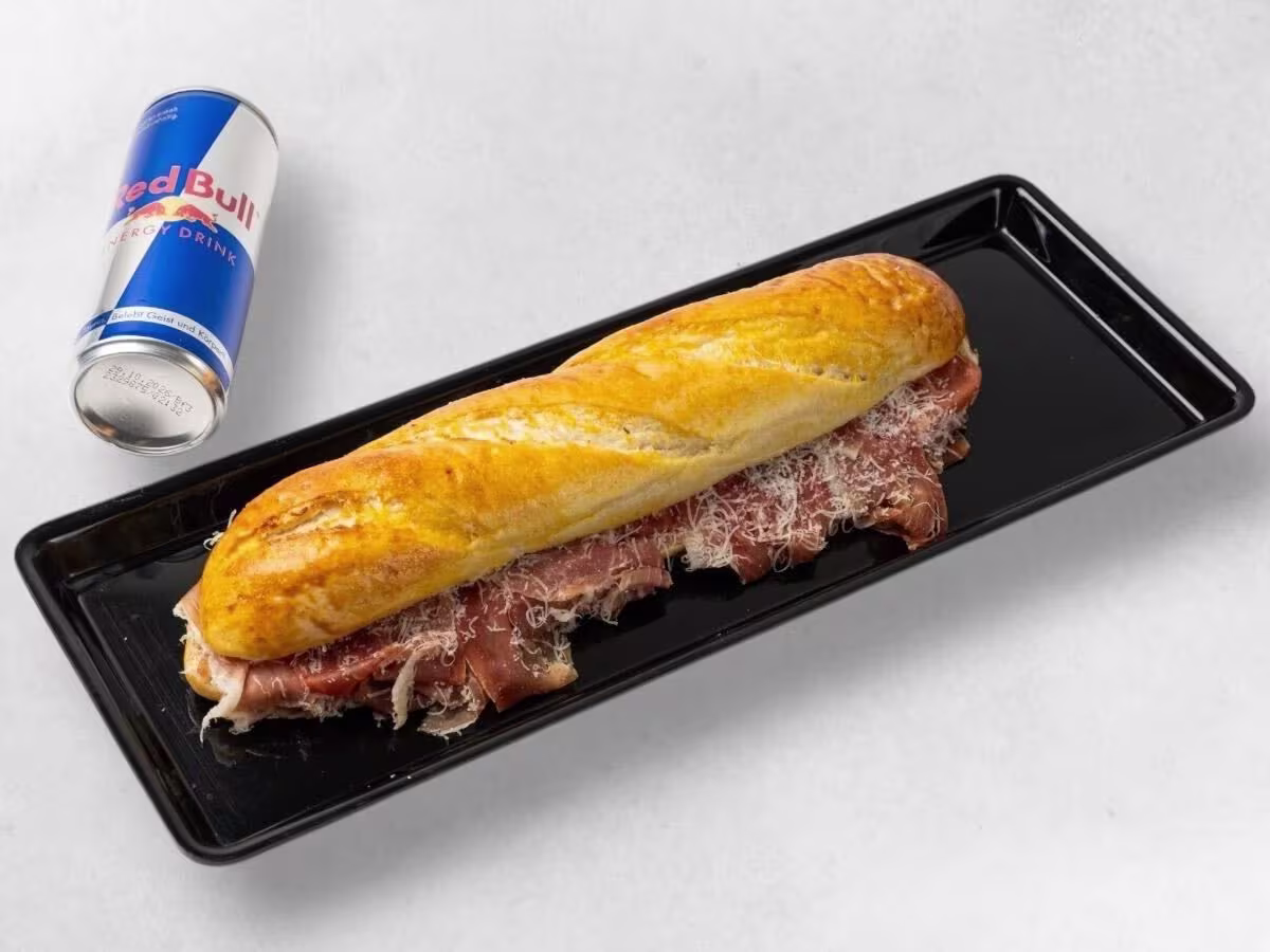 Iberico Baguette + Red Bull