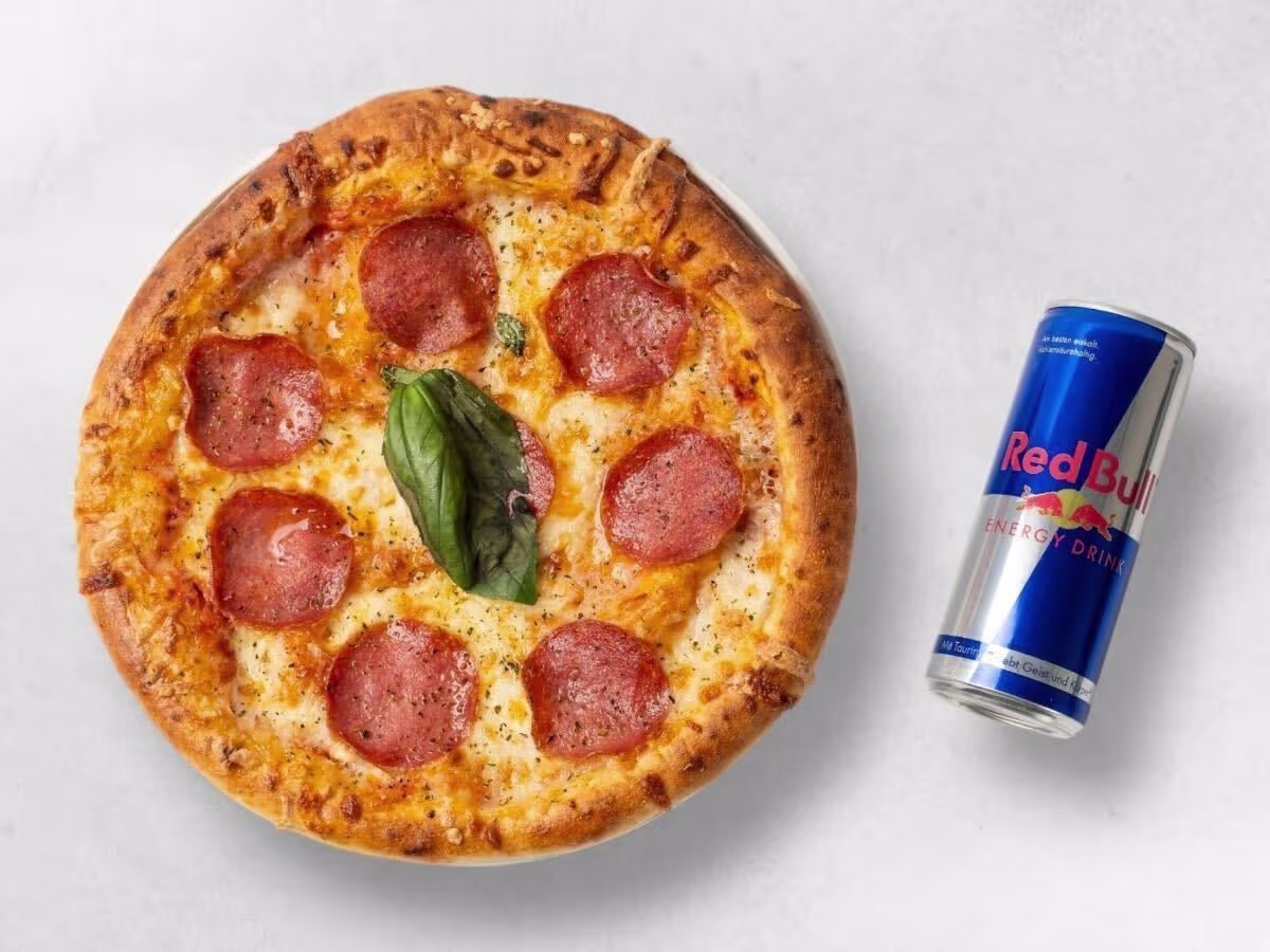 Pizza + Red Bull