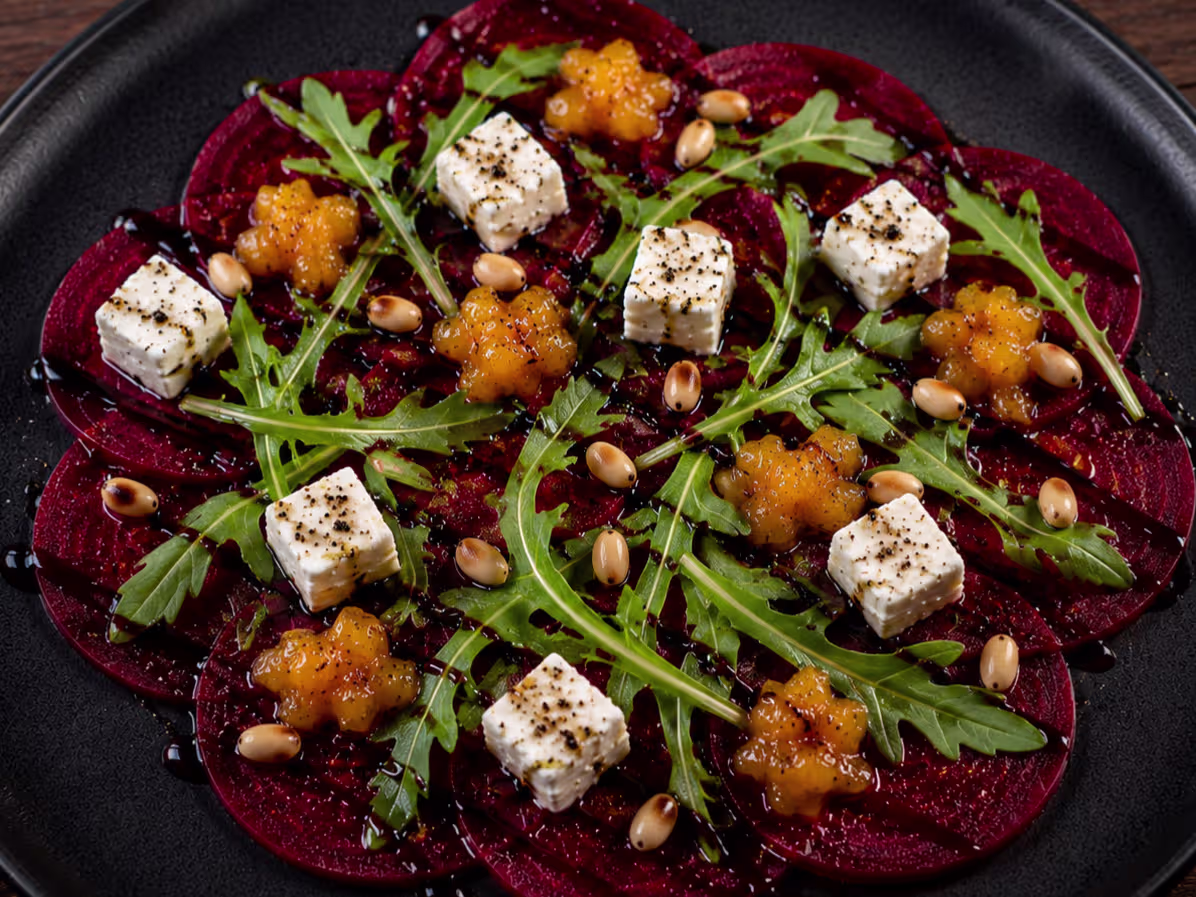 Vegan highspeed Rote Beete Carpaccio