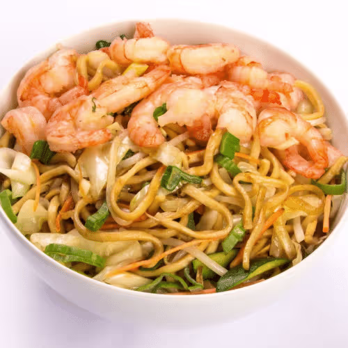 Gebratene Nudeln mit Shrimps (groß)