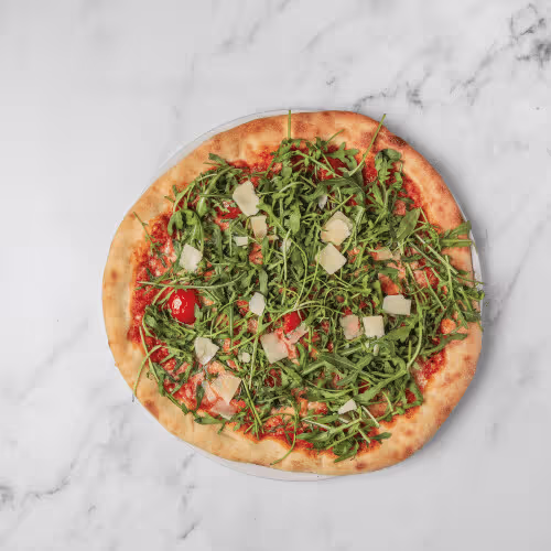 Pizza di Rucola mit Mozzarella