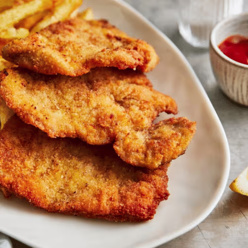 Schnitzelteller Menü