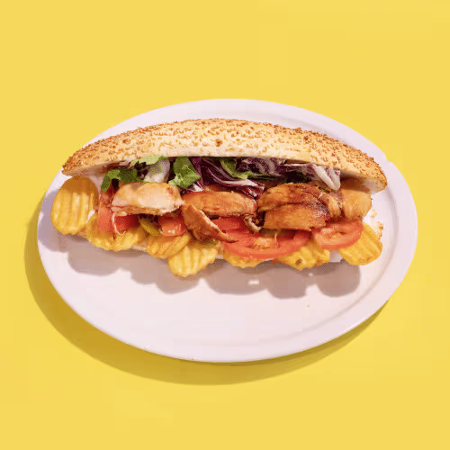 Schwarma mit Hotdogbrot