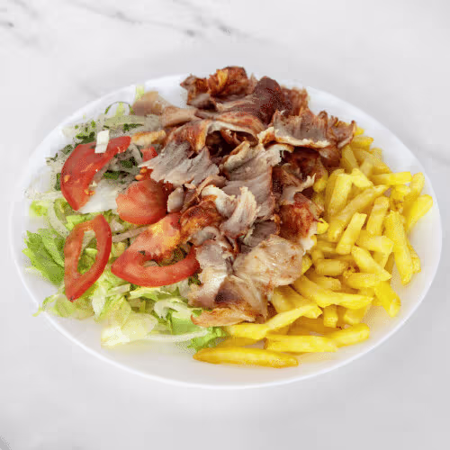 Döner-Teller mit Pommes frites
