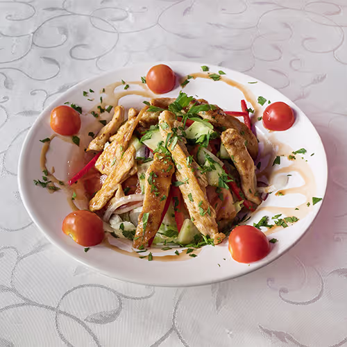 Hühnerstreifen Salat (gegrillt)