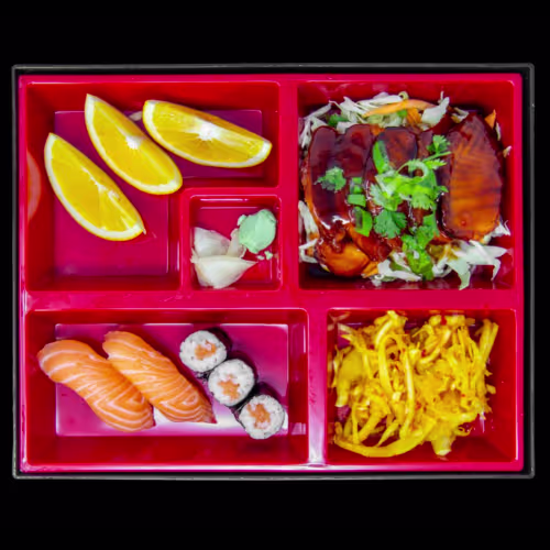 Bento Box gegrillter Lachs