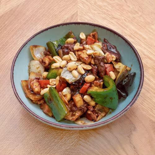 Acht Schätze in Pekingsauce (scharf)