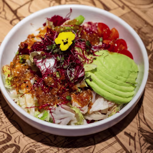 Avocadosalat Yuzu Sojasauce