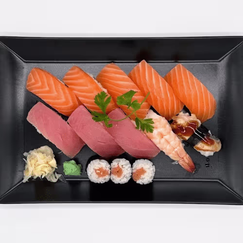 Sushi Set (mittel) mit Lachs Thunfisch, Aal und Shrimps
