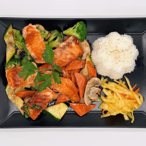 Wok Spezial Lachs Teriyaki