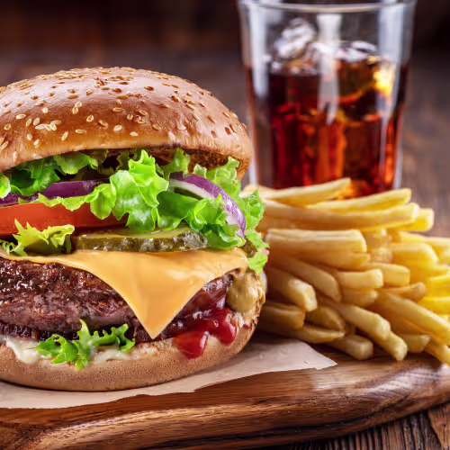XL Snack&Weg-Cheeseburger Menü