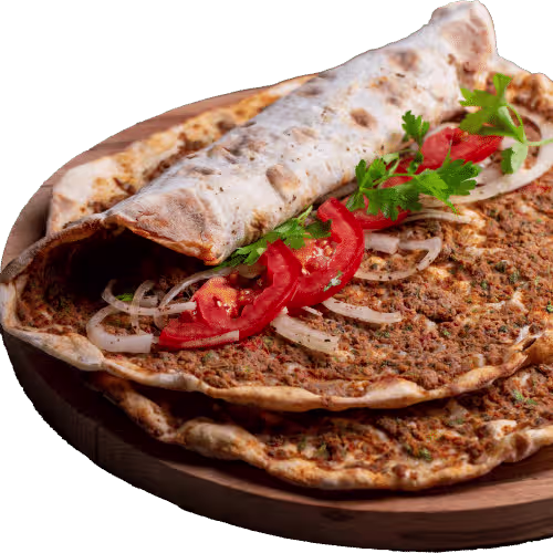 Lachmacun Wrap (eingerollt mit Salat)