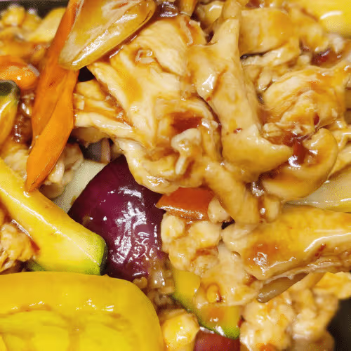 Hühnerfleisch nach Szechuan Art (scharf)