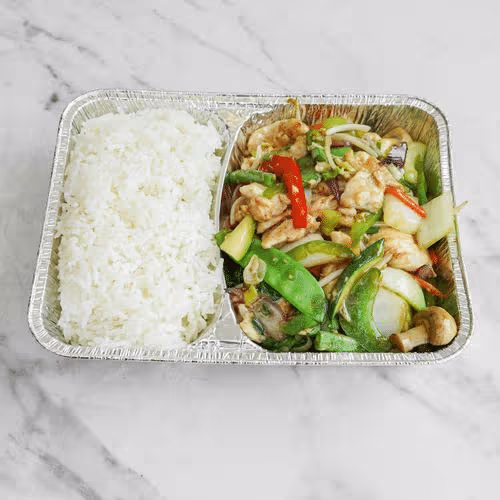 Wok gebratenes Huhn