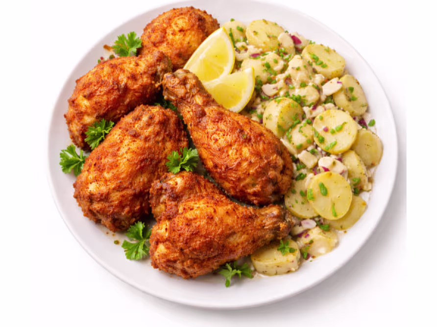 Backhendl knusprig mit Kartoffelsalat