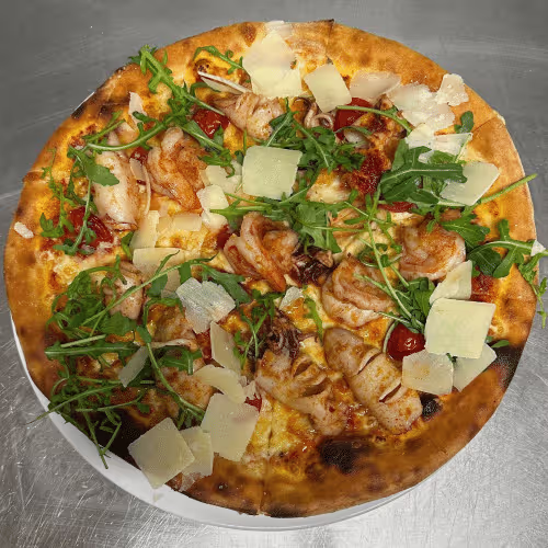 Pizza Gamberoni e Calamari
