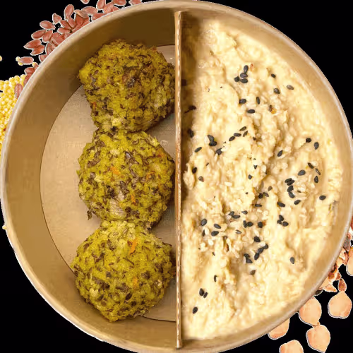 Hausgemachter Hummus mit Falafel (3 Stück)