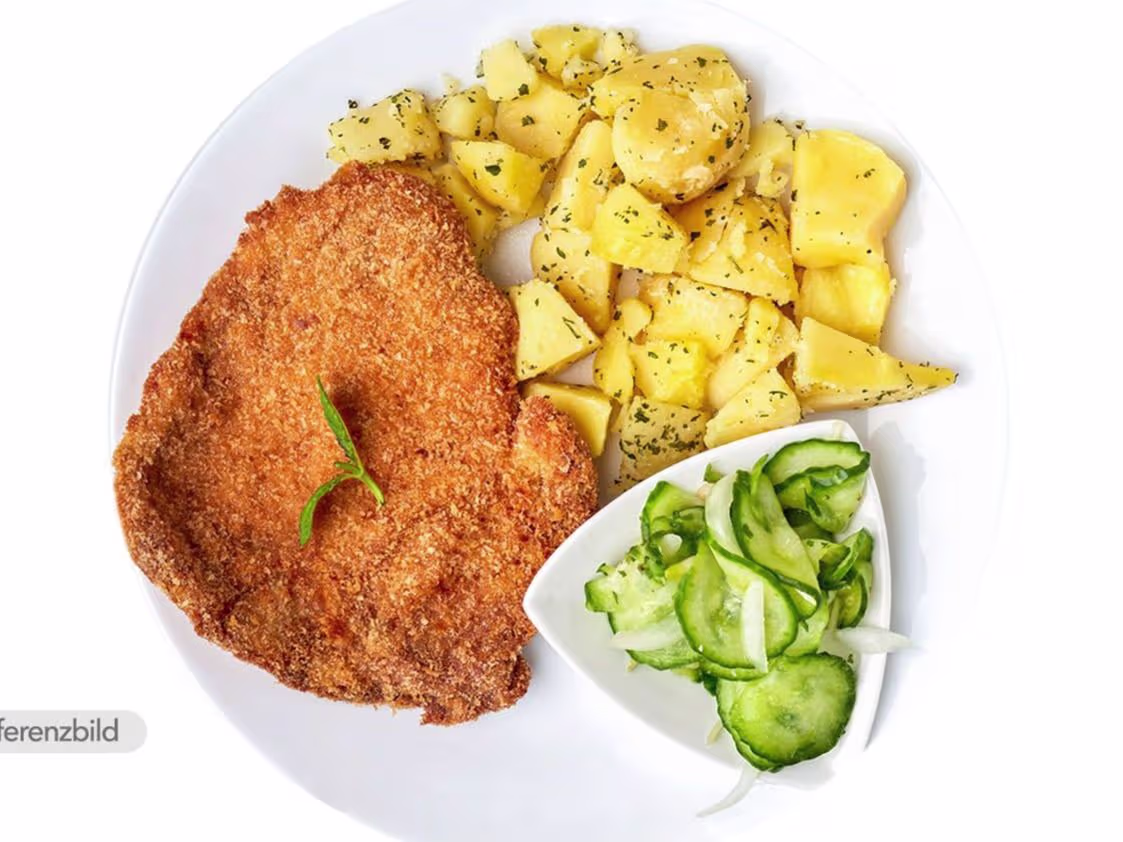 Wiener Schnitzel Menü (Pommes + 0,33l Dose )