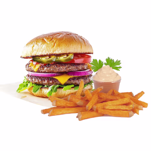Double Smash Burger Jalapenos