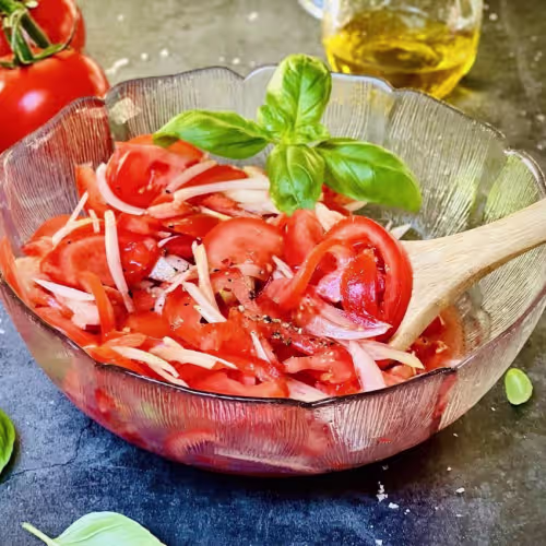 Tomatensalat mit Zwiebeln