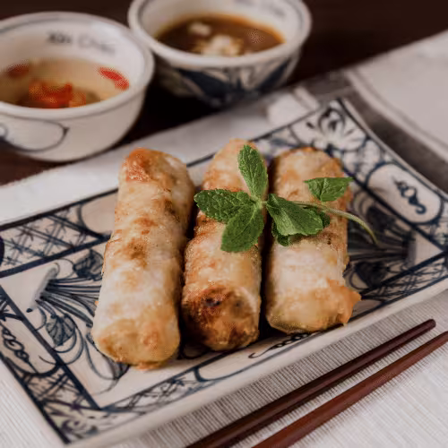 Frühlingsrolle mit Tofu, Bohnen und Gemüse