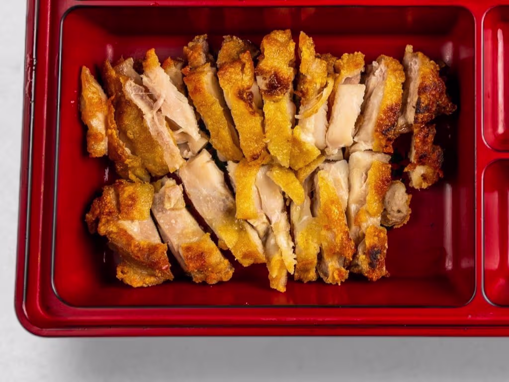 Hühnerkeule mit Nudeln, Teriyaki