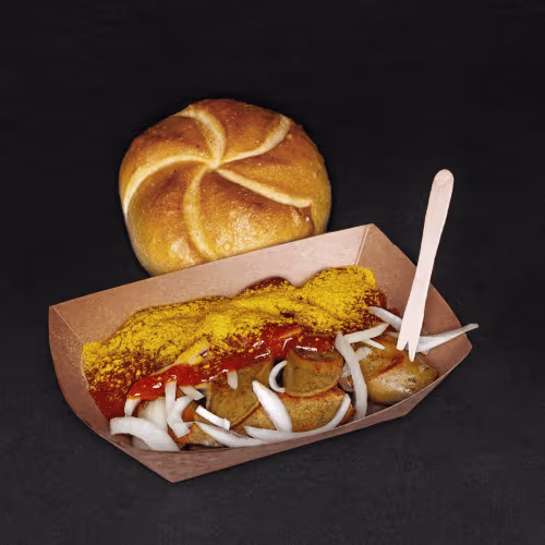 Currywurst und Semmel