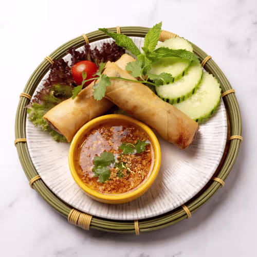 Hausgemachte Frühlingsrollen (vegan, 2 Stück)