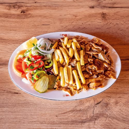 Hühner-Kebab-Teller