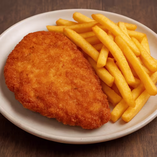 zartes paniertes Hühnerschnitzel