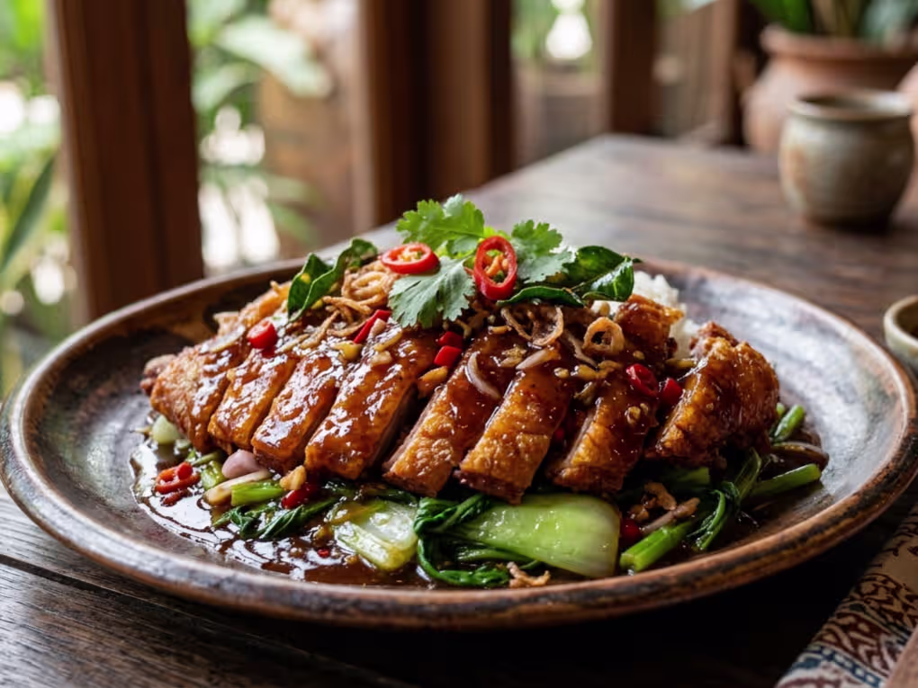 Knusprige ente in Tamarindensauce