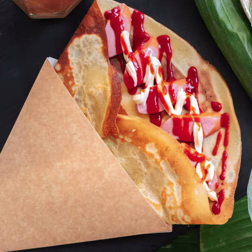 Knusprig Crêpes mit Banane, Schocolade
