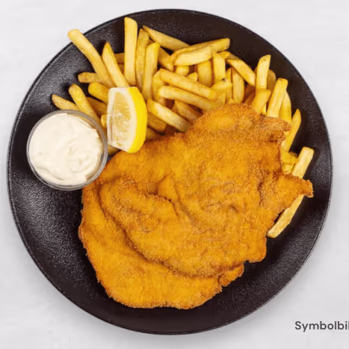 XL Schnitzelteller mit Pommes