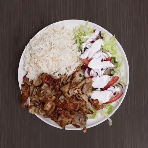 Kebap Teller mit Salat und Reis