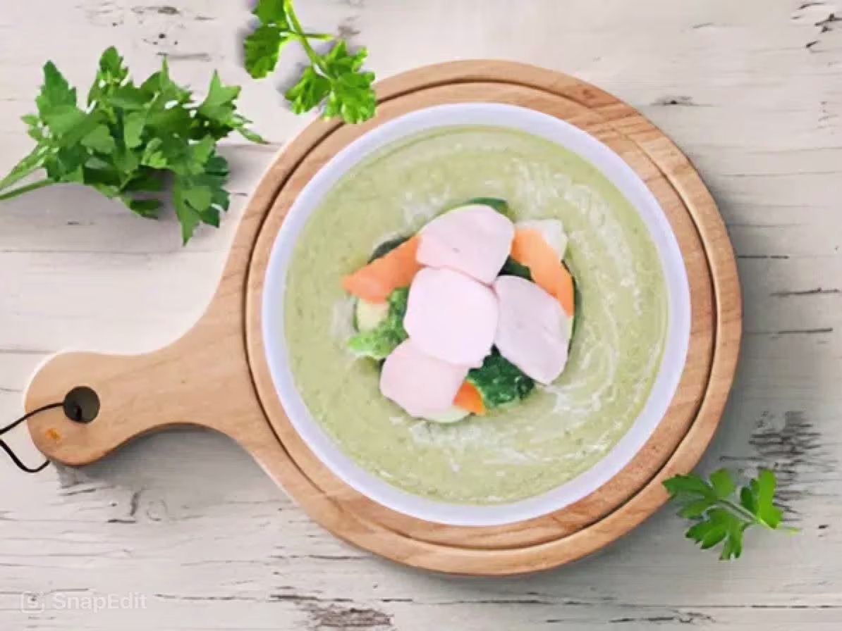 Avocado-Currysauce mit Hühnerfleisch