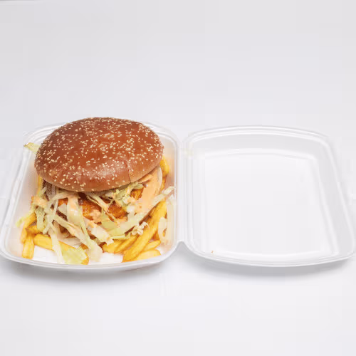 Chickenburger Pommes
