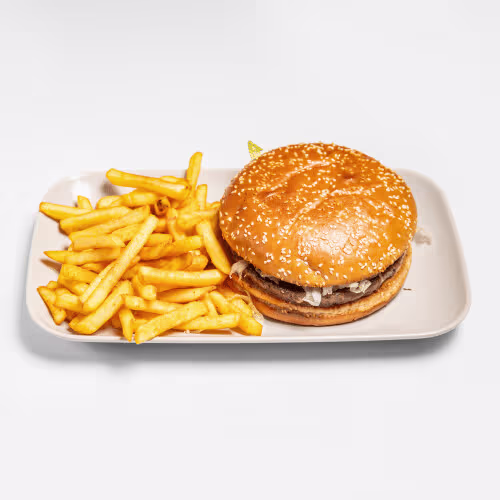 Hamburger mit Pommes