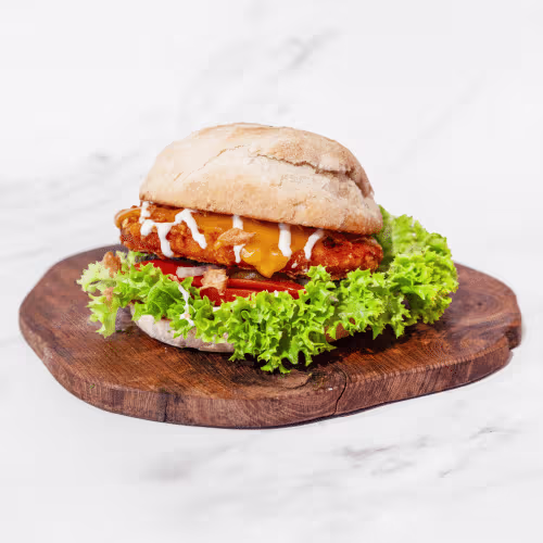 Crispy Chicken Cheeseburger