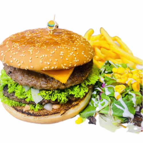 Riesen Doppel-Cheeseburger Teller