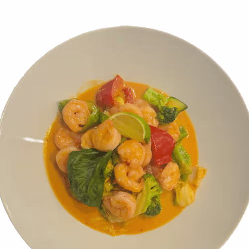 Red Curry Prawns (scharf)