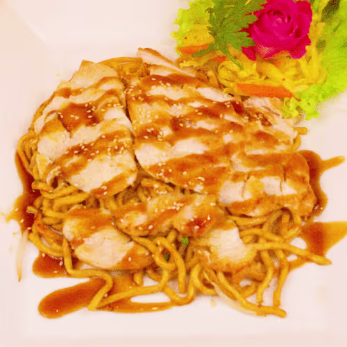 Hühnerfleisch Teriyaki - gebr. Nudeln